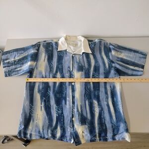 Stem Blue and White Casual Button Down Shirt